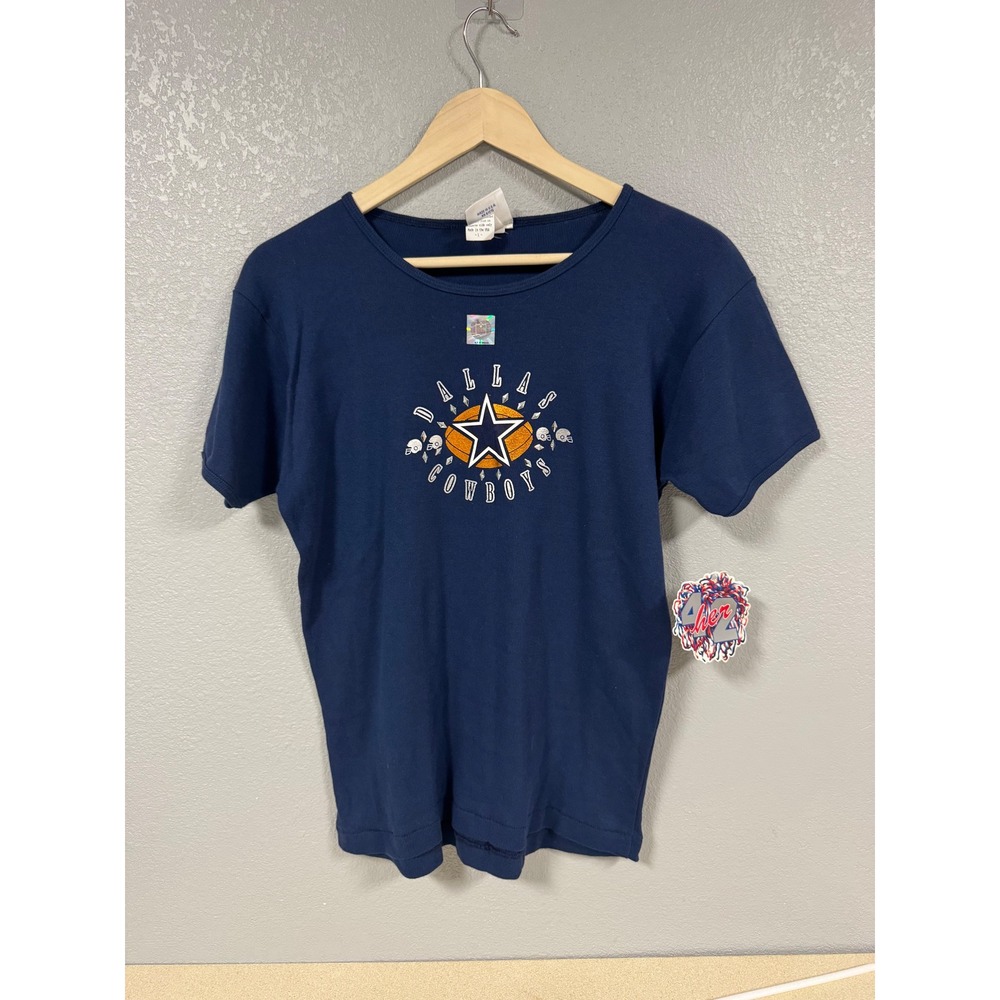 4Her Dallas Cowboys NFL Navy‎ Blue Cotton Short Sleeve T-Shirt Women's NWT Large